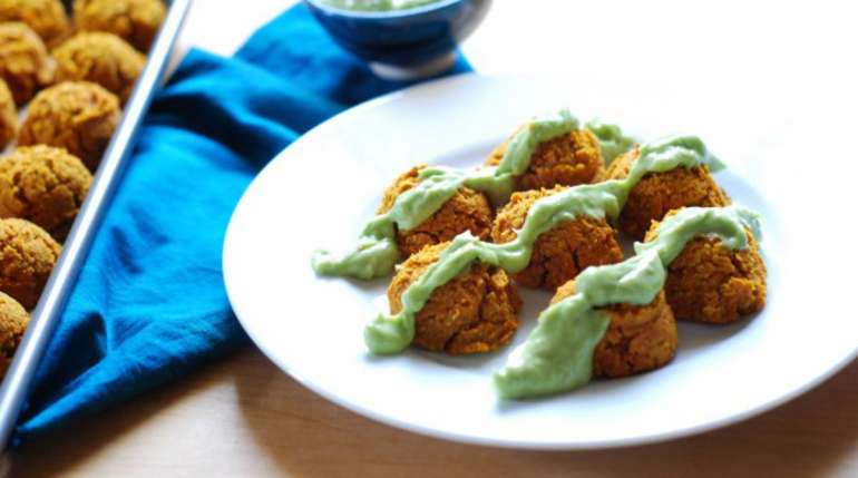 Sweet Potato Falafel With Avocado Dipping Sauce